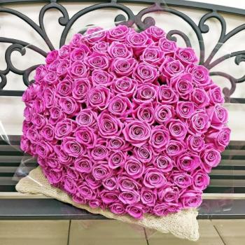 Букет Розовые розы Эквадор 101 шт (50 см) [№  247672]